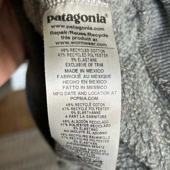 Patagonia Uprisal Logo Hoody Heather Gray Sustainable Hoodie Mens Size Medium - Picture 8 of 9